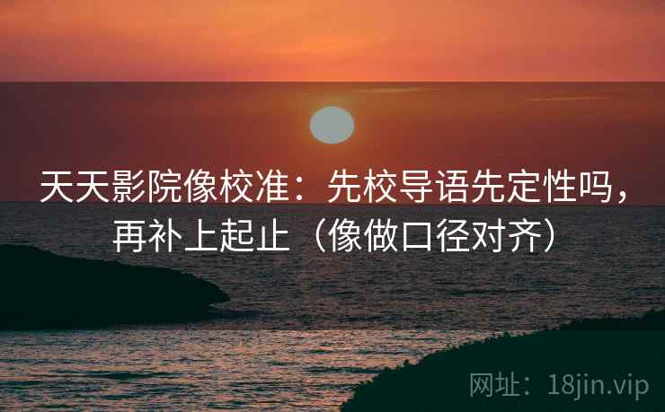 天天影院像校准:先校导语先定性吗,再补上起止(像做口径对齐)