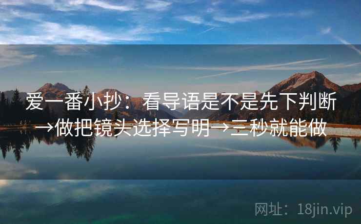 爱一番小抄:看导语是不是先下判断→做把镜头选择写明→三秒就能做 第2张 爱一番小抄:看导语是不是先下判断→做把镜头选择写明→三秒就能做 第2张